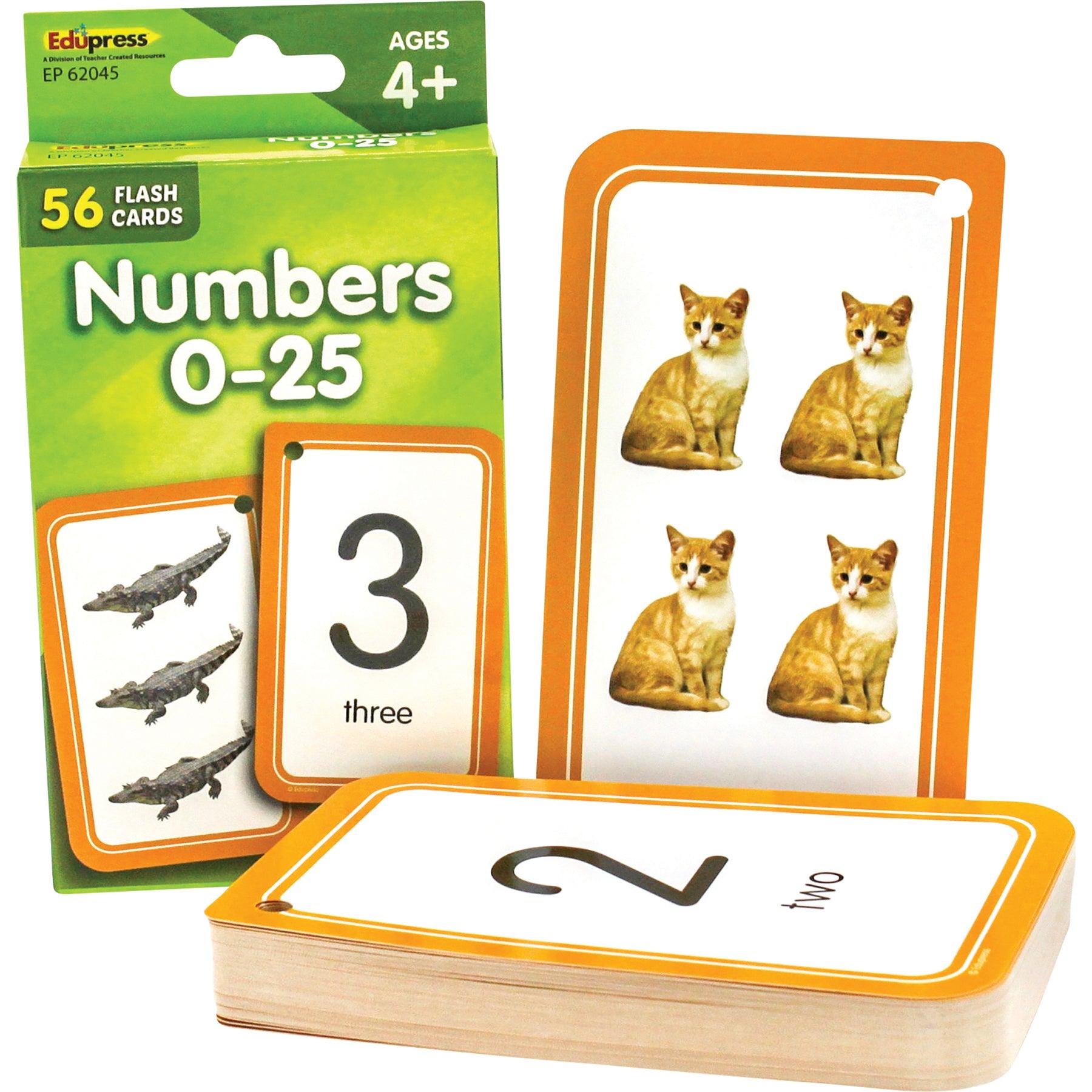 Numbers 0-25 Flash Cards, 6 Packs - Loomini