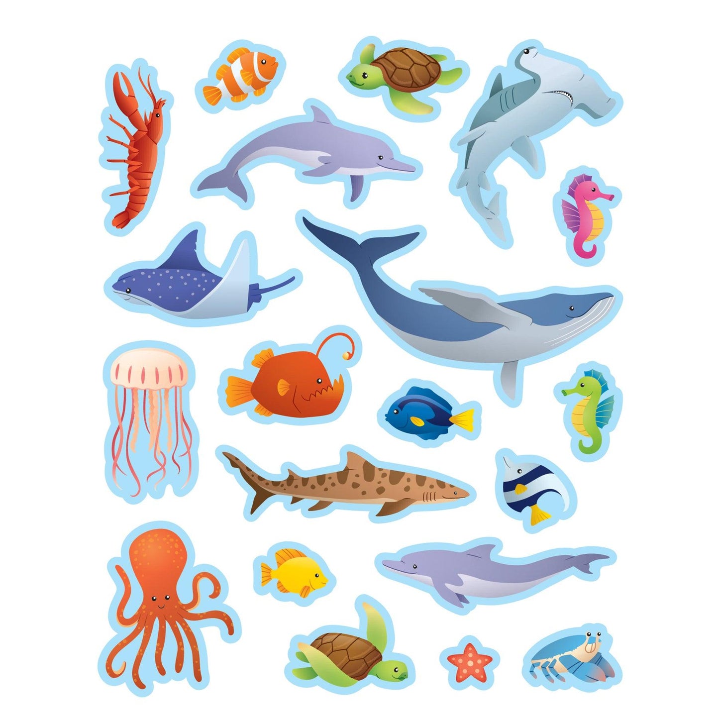 Ocean Animals Stickers, 120 Per Pack, 12 Packs - Loomini