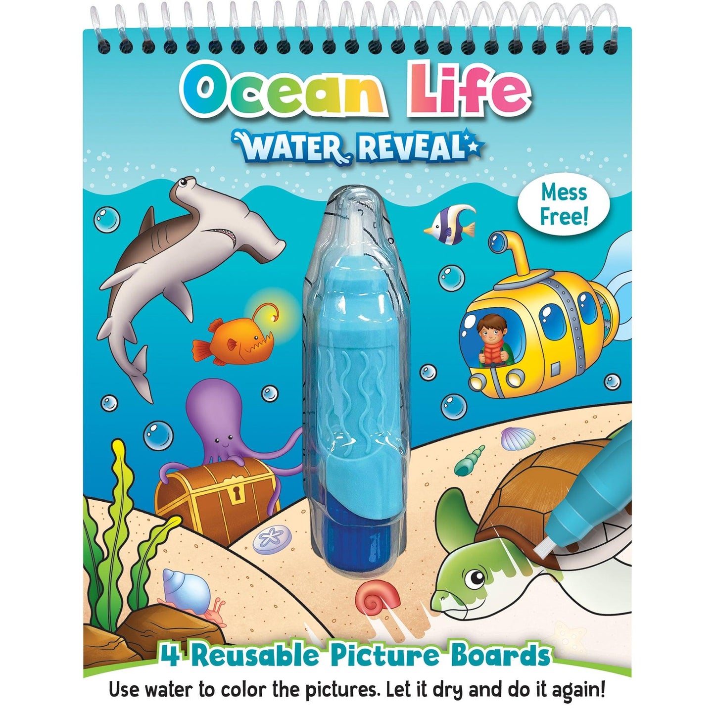 Ocean Life Water Reveal Book, 6 Sets - Loomini