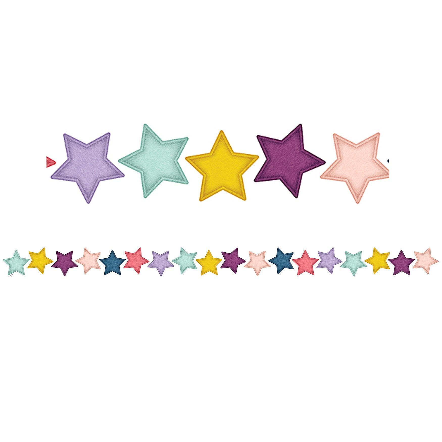 Oh Happy Day Stars Die-Cut Border Trim, 35 Feet, 6 Packs - Loomini