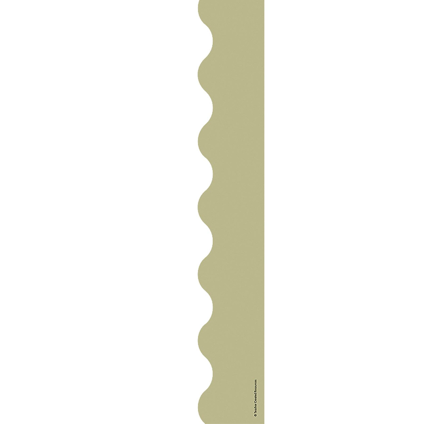 Olive Green Scalloped Border Trim, 35 Feet Per Pack, 6 Packs - Loomini