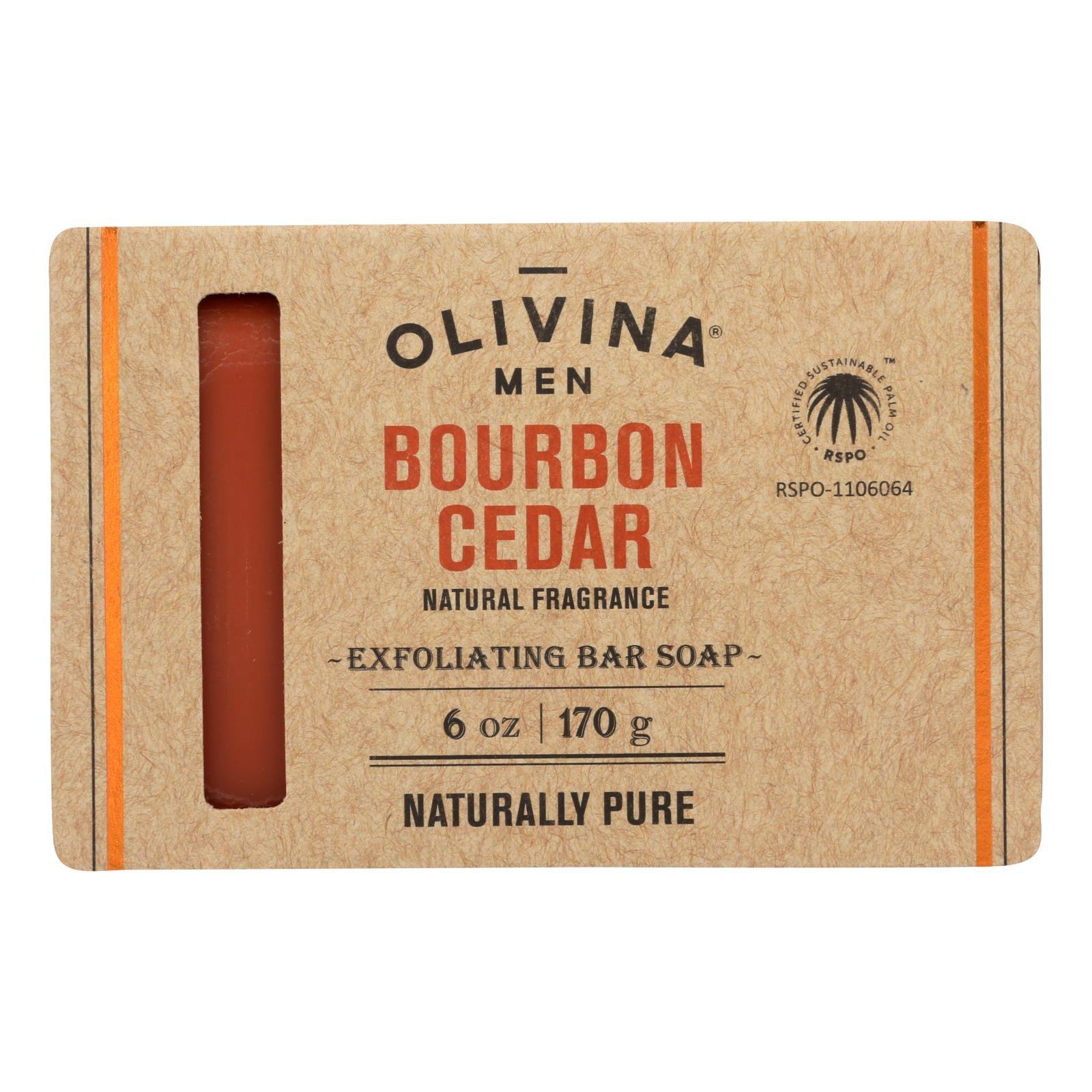 Olivina Men - Exfol Soap Bourbon Cedar - 1 Each - 6 Oz - Loomini