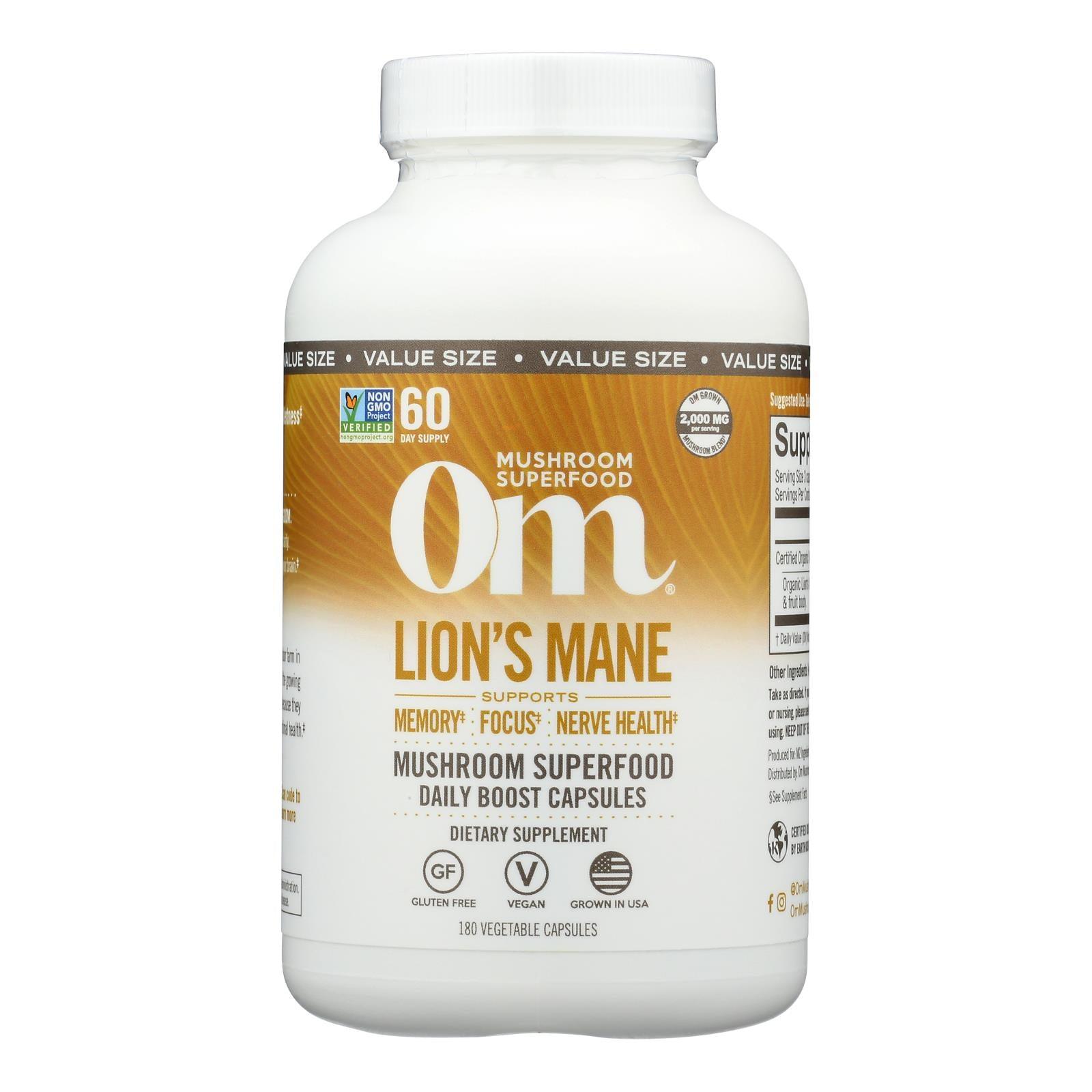 Om - Mush Sprfd Lions Mane - 1 Each-180 Ct - Loomini