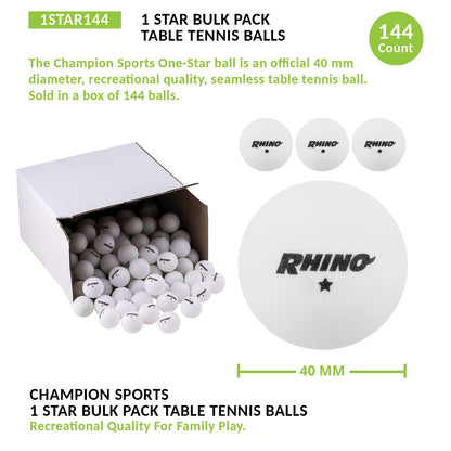 One-Star Table Tennis Ball, Pack of 144 - Loomini