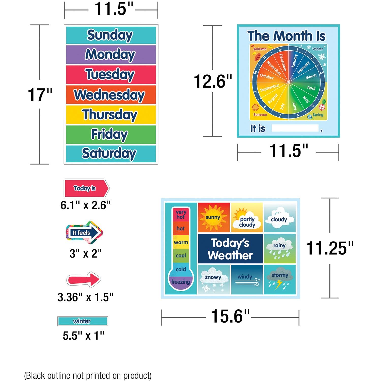 One World Calendar Bulletin Board Set, 134 Pieces - Loomini