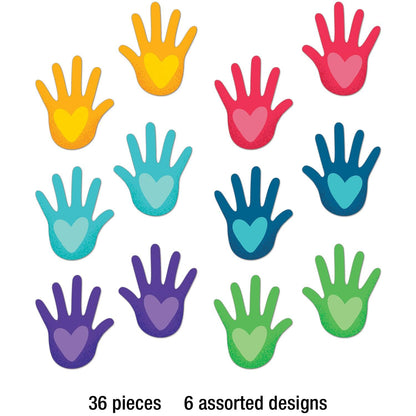 One World Hands with Hearts Cut-Outs, 36 Per Pack, 3 Packs - Loomini