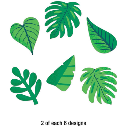 One World Tropical Leaves Extra Large Cut-Outs, 12 Per Pack, 3 Packs - Loomini