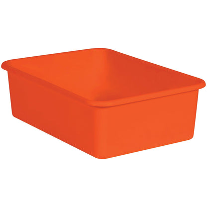 Orange Large Plastic Storage Bin, Pack of 3 - Loomini