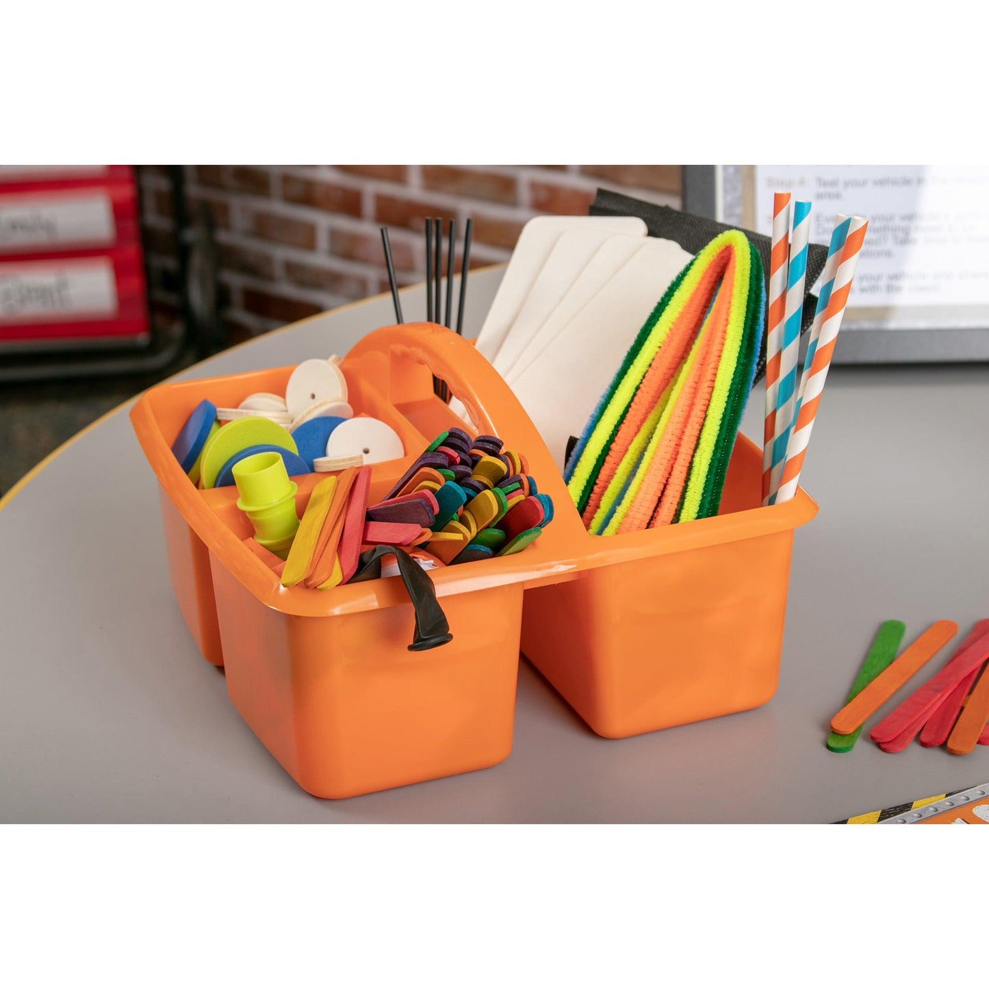 Orange Plastic Storage Caddy, Pack of 6 - Loomini