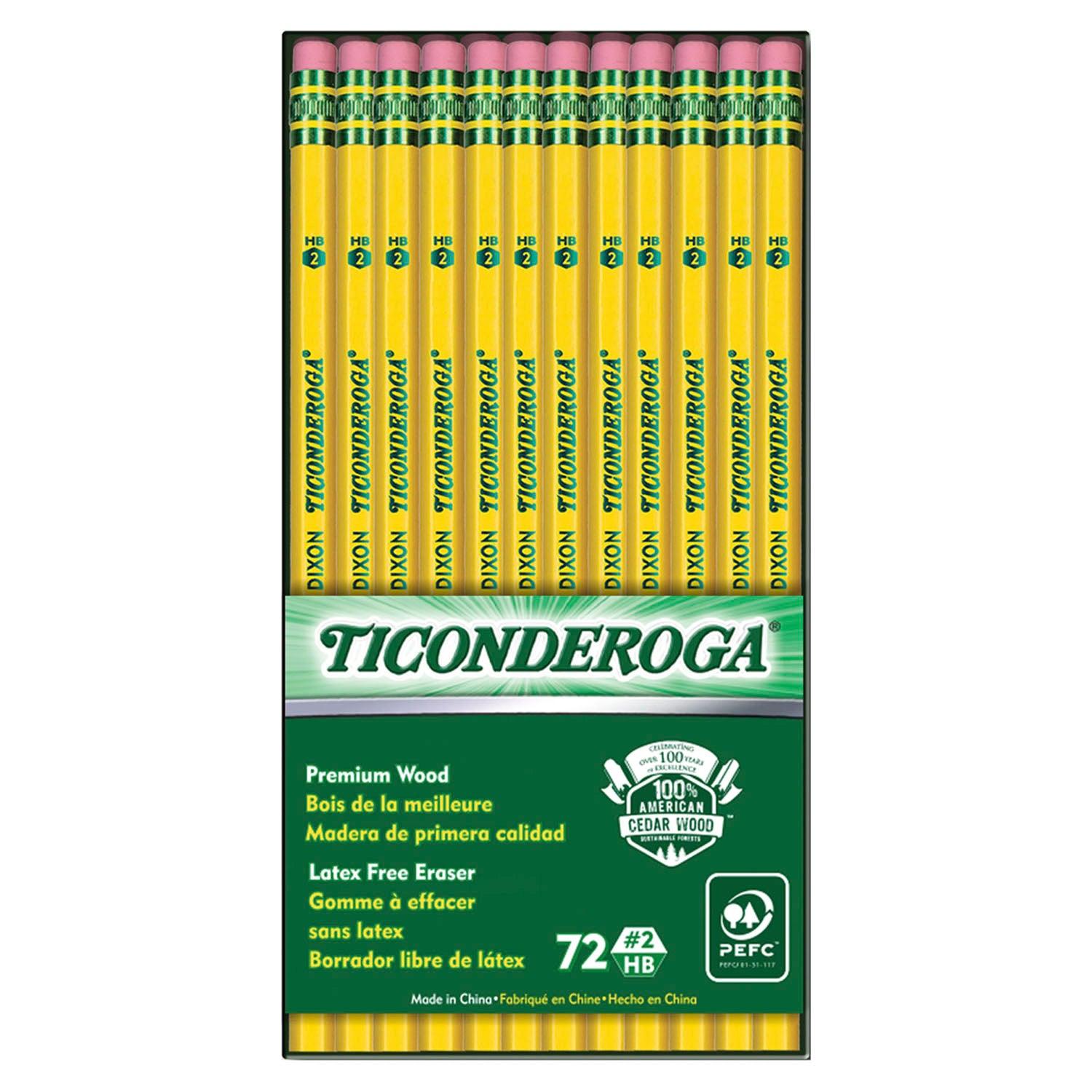 Original Ticonderoga® Pencils, No. 2 Soft, Unsharpened, Box of 72 - Loomini
