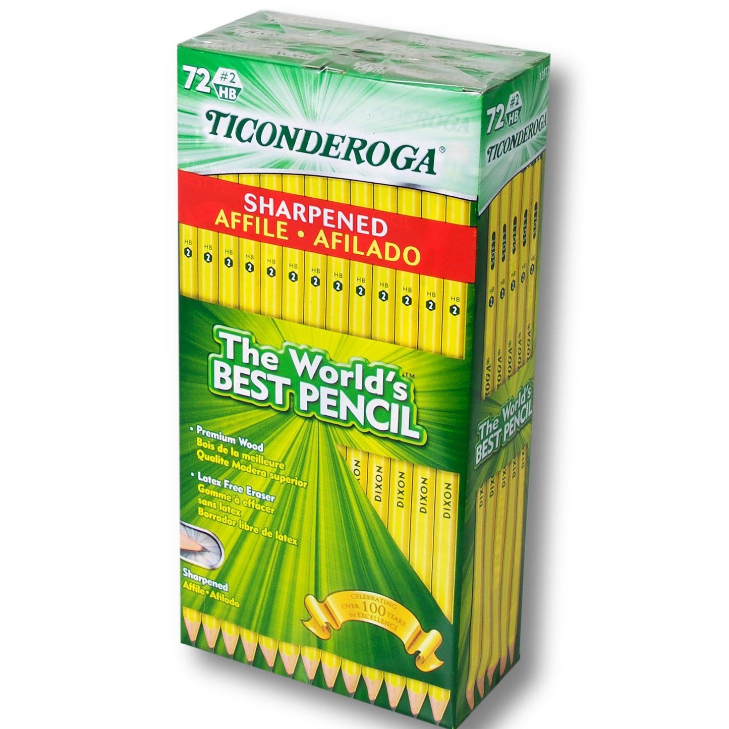 Original Ticonderoga® Pencils, Pre-Sharpened, Box of 72 - Loomini