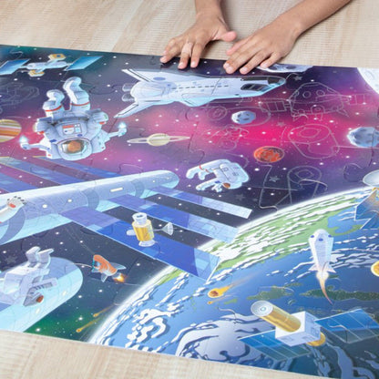 Outer Space Glow in the Dark Floor Puzzle - Loomini