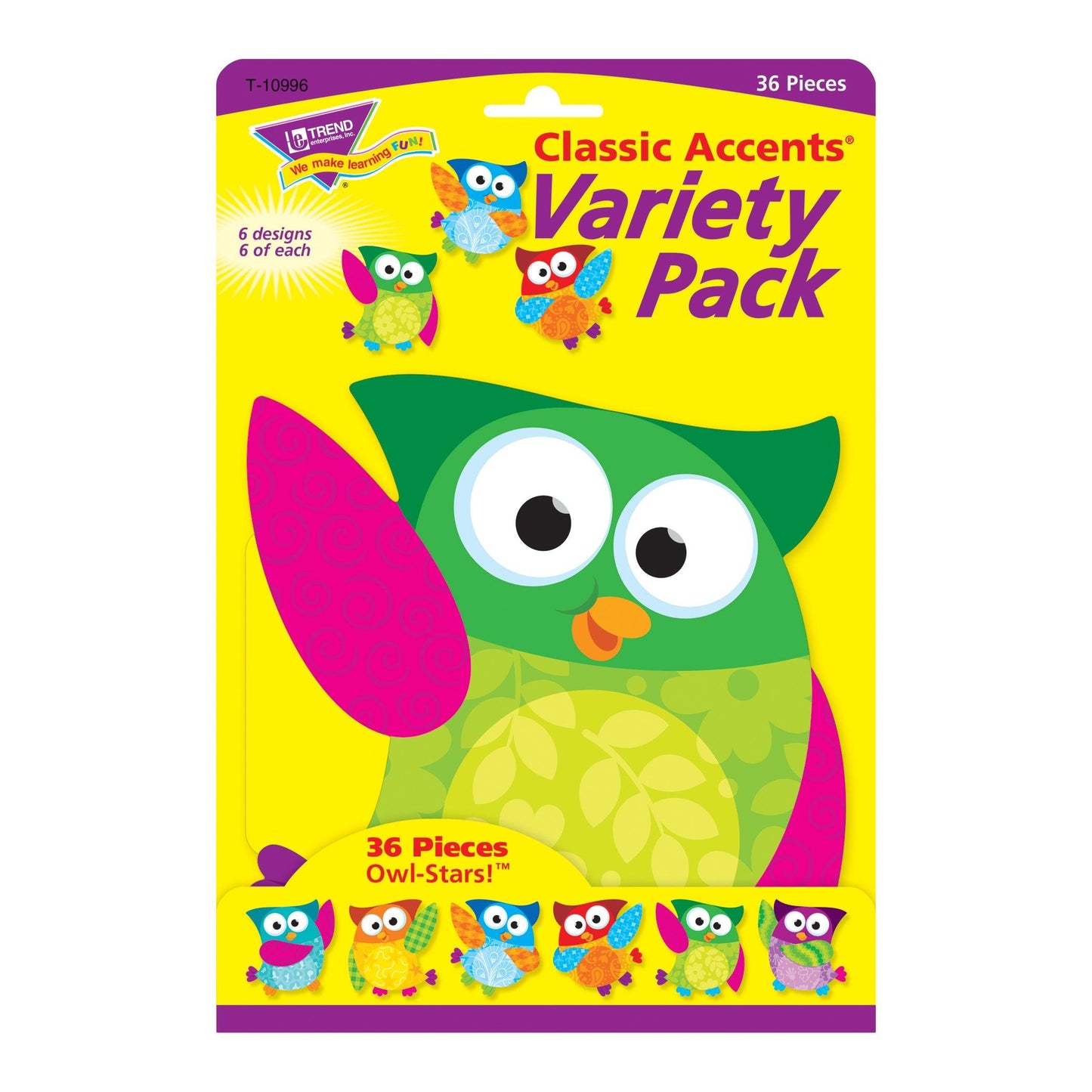 Owl-Stars!® Classic Accents® Variety Pack, 36 Per Pack, 3 Packs - Loomini