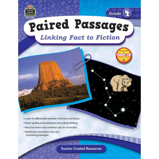 Paired Passages Linking Fact to Fiction Book, Grade 4 Teacher Created Resources®