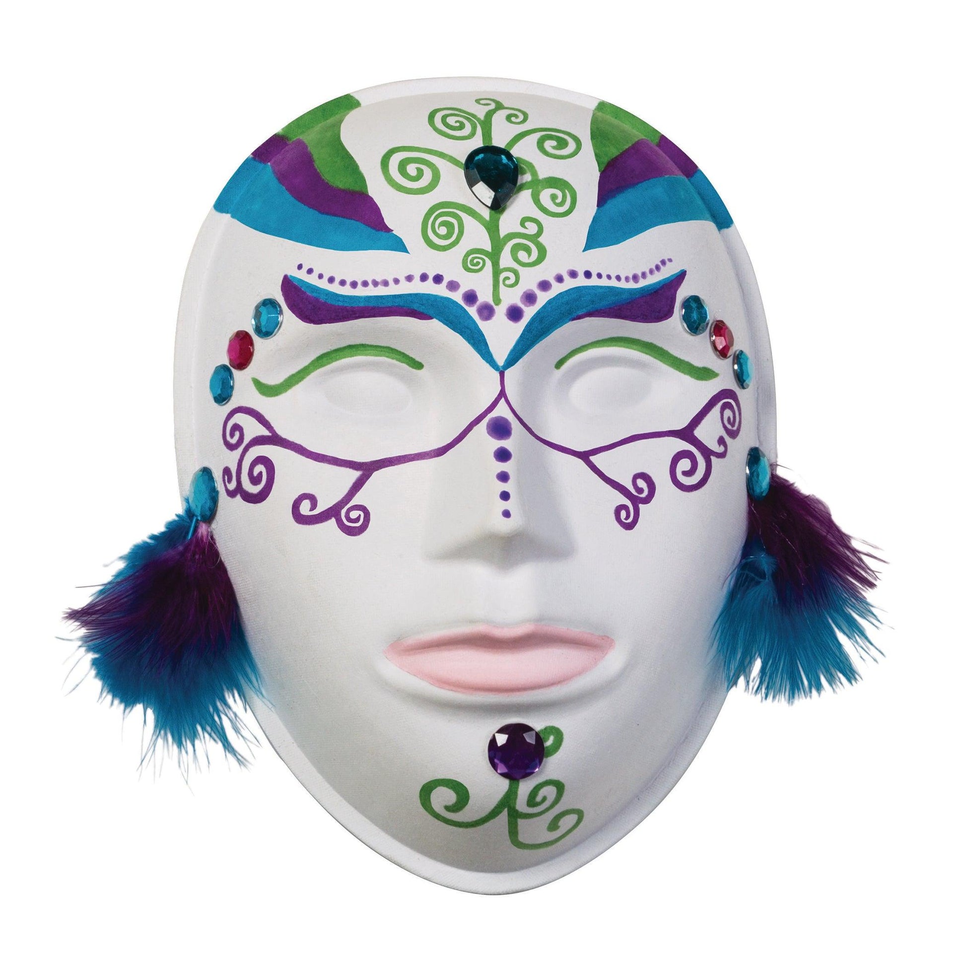 Paperboard Mask, Face, 8" x 5-3/4", Pack of 12 - Loomini