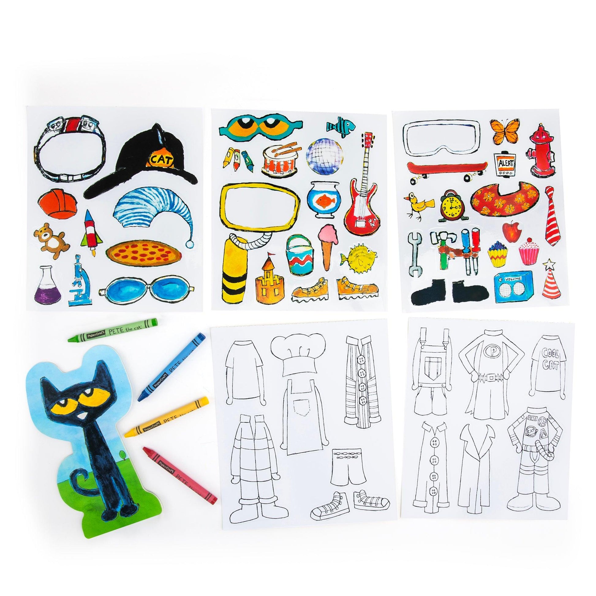 Papercraft Pete the Cat Coloring Activity Set - Loomini