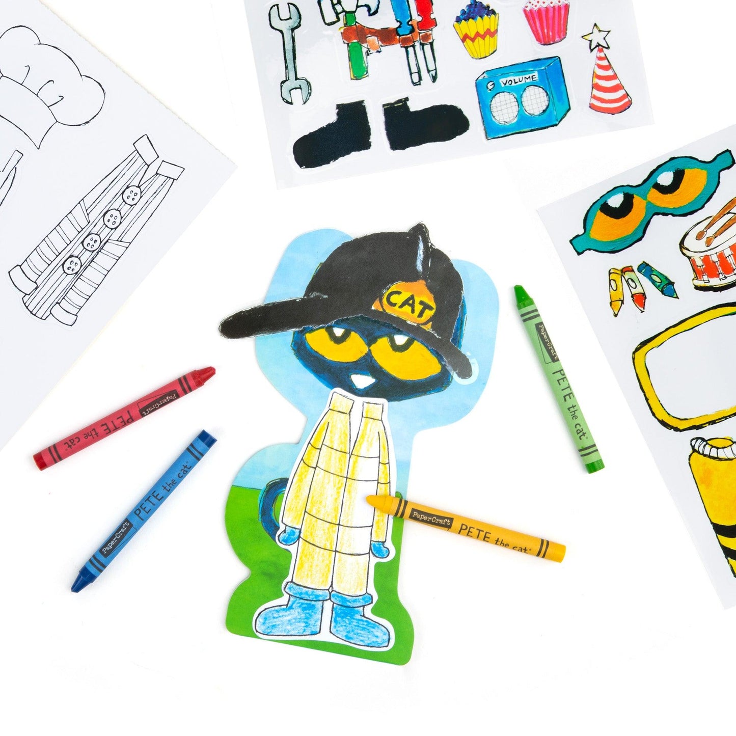 Papercraft Pete the Cat Coloring Activity Set - Loomini