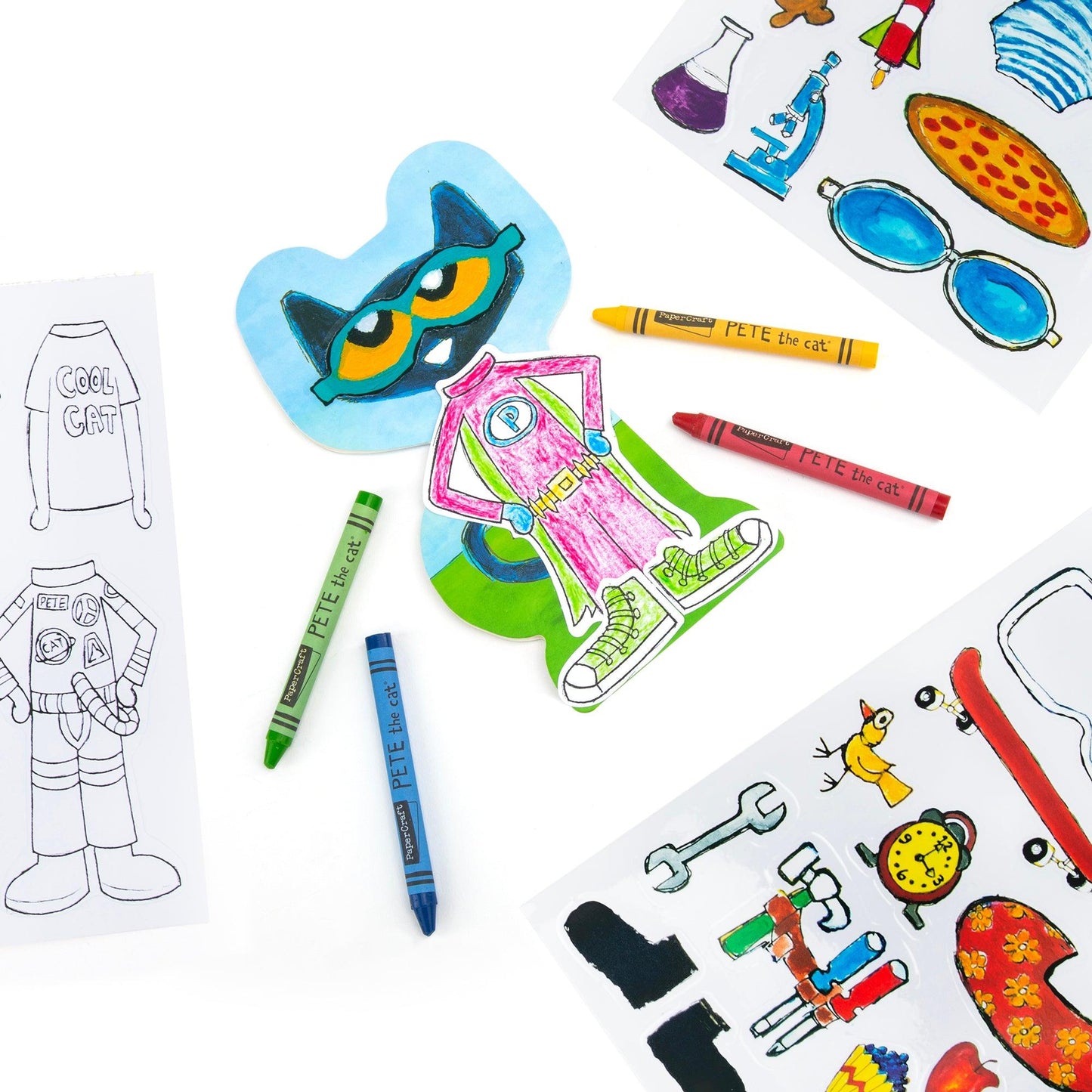 Papercraft Pete the Cat Coloring Activity Set - Loomini