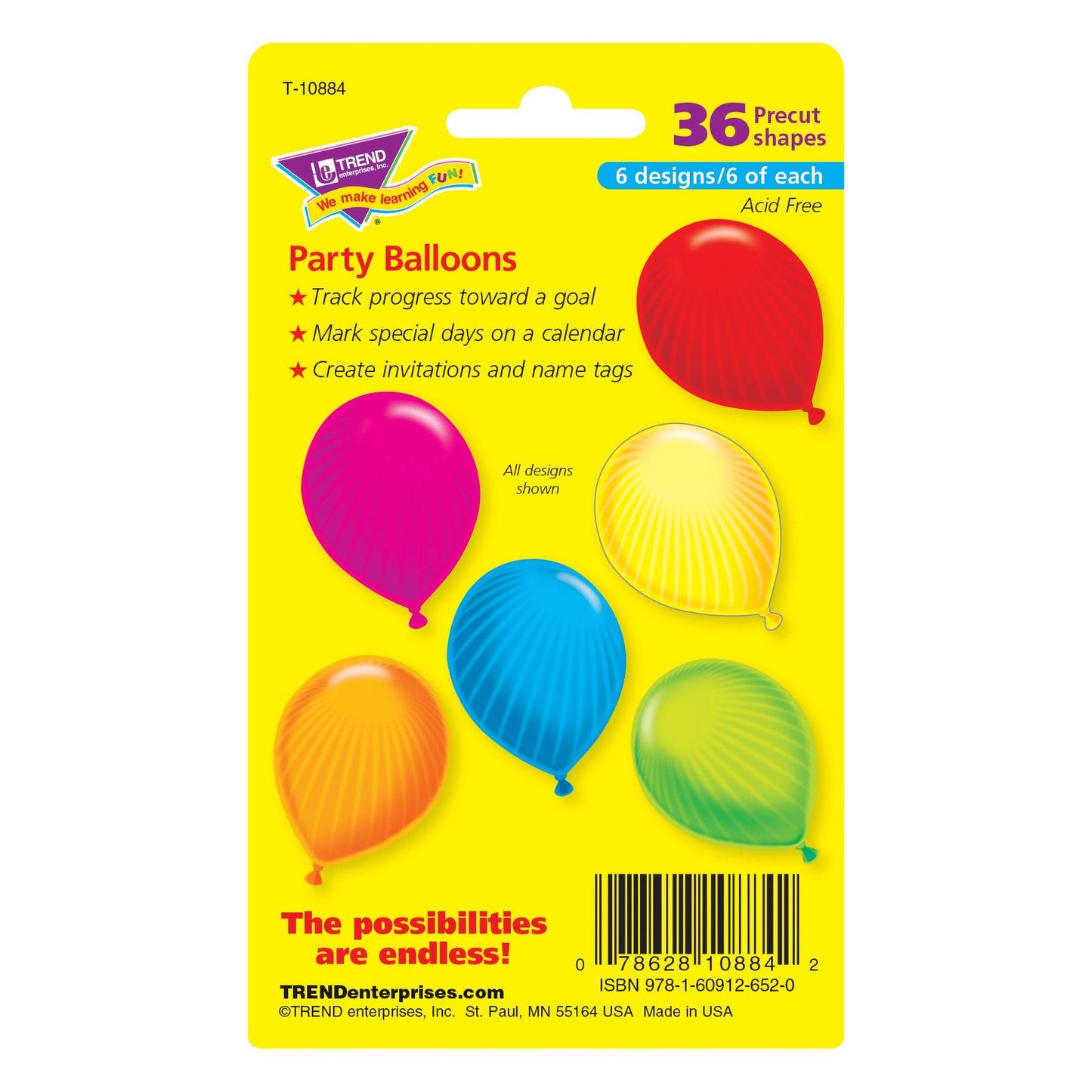 Party Balloons Mini Accents Variety Pack, 36 Per Pack, 6 Packs - Loomini