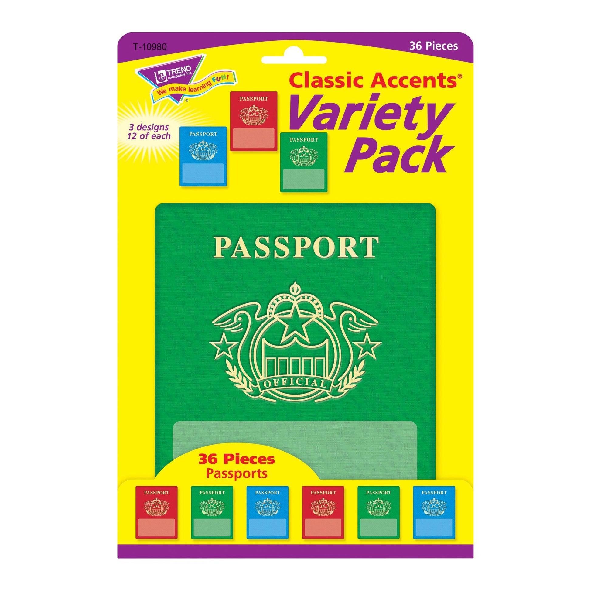 Passports Classic Accents® Variety Pack, 36 Per Pack, 3 Packs - Loomini