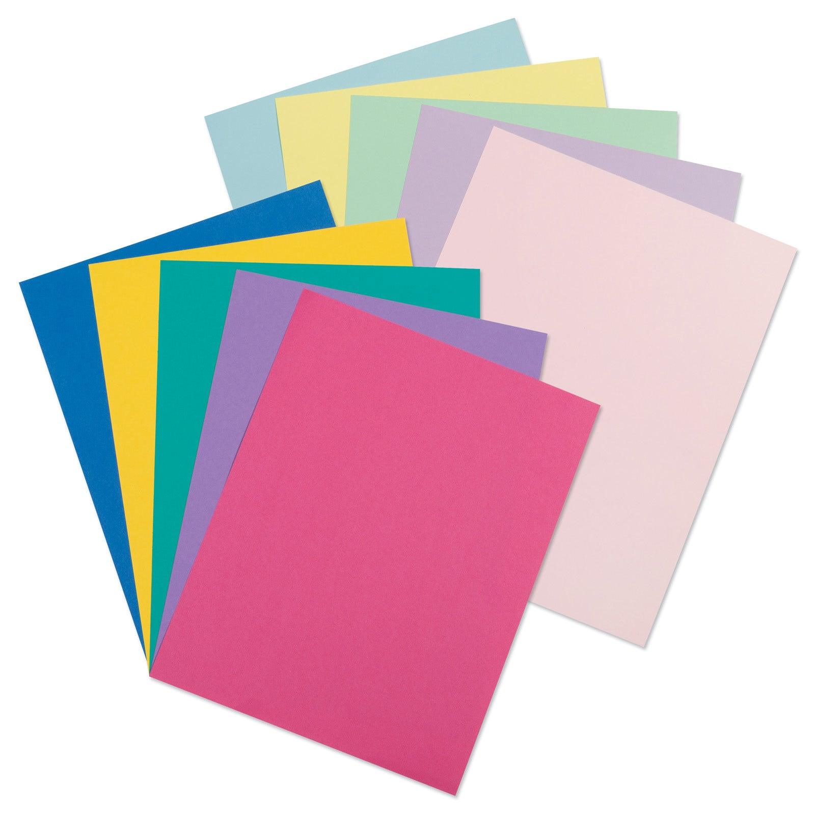 Pastel & Bright Card Stock Assortment, 10 Colors, 8-1/2" x 11", 250 Sheets - Loomini