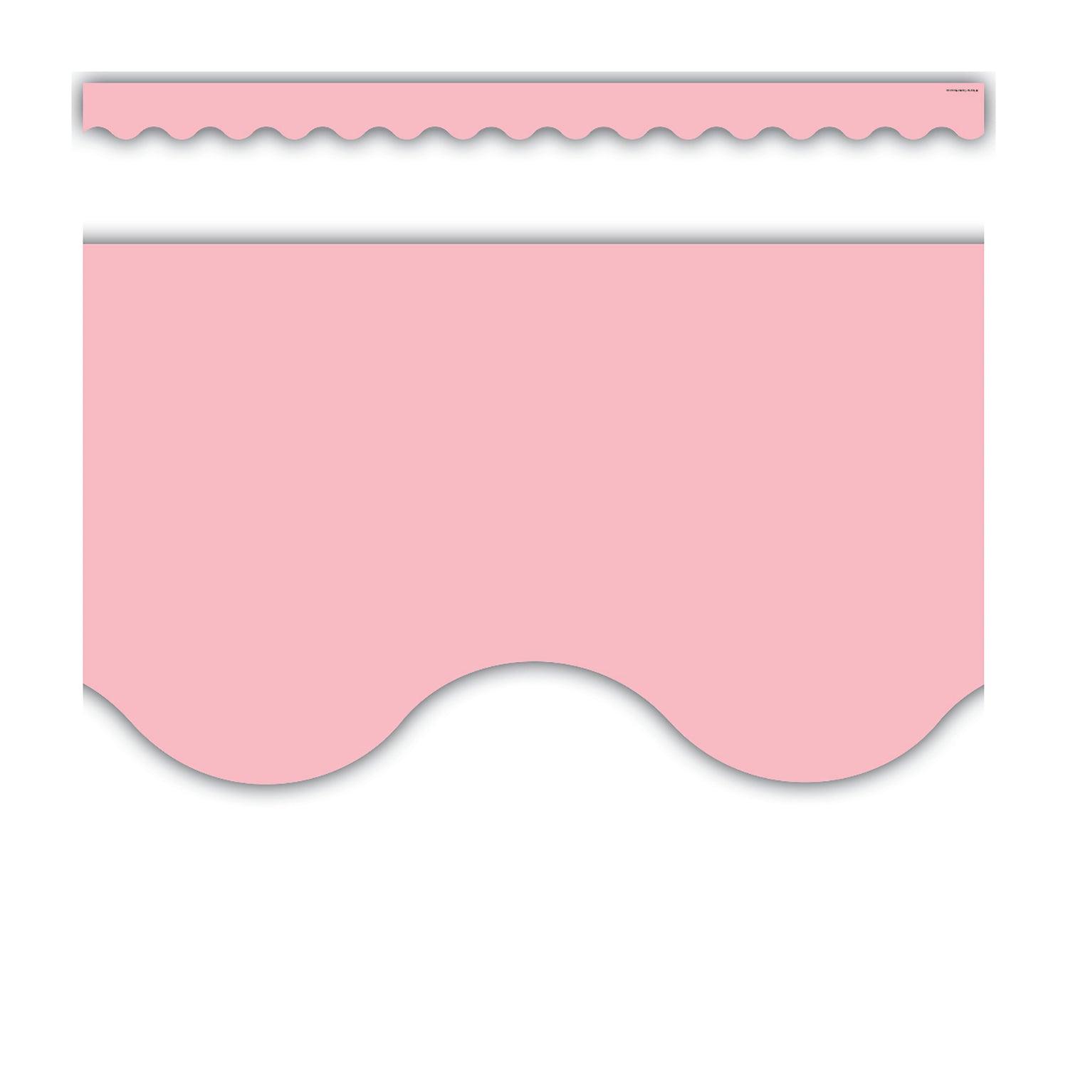 Pastel Pink Scalloped Border Trim, 35 Feet Per Pack, 6 Packs - Loomini