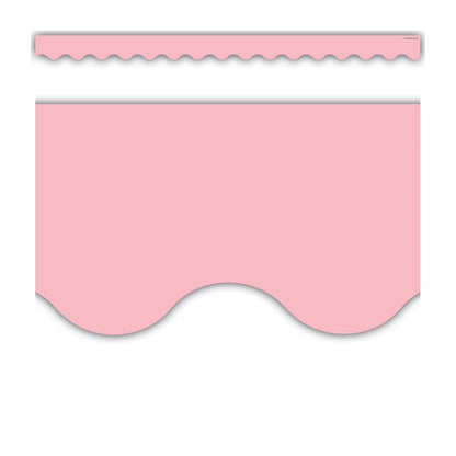 Pastel Pink Scalloped Border Trim, 35 Feet Per Pack, 6 Packs - Loomini