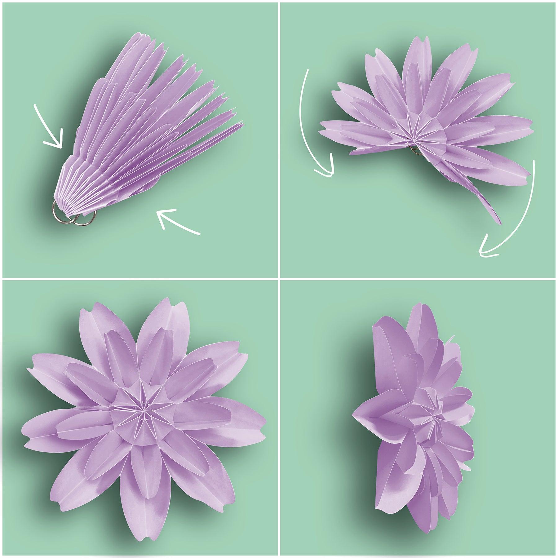 Pastel Pop Paper Flowers, Pack of 4 - Loomini