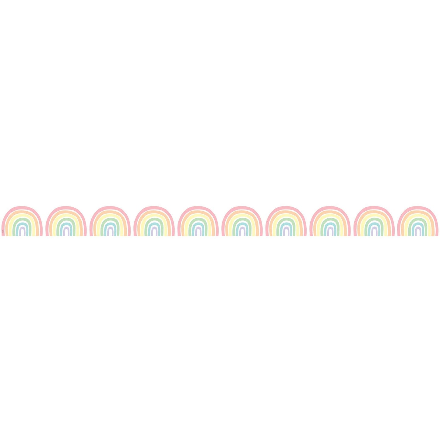 Pastel Pop Rainbows Die-Cut Border Trim, 35 Feet Per Pack, 6 Packs - Loomini