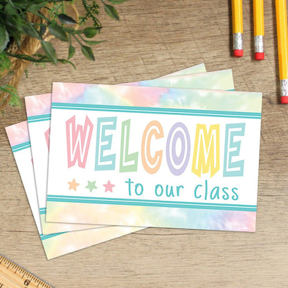 Pastel Pop Welcome Postcards, 30 Per Pack, 6 Packs - Loomini