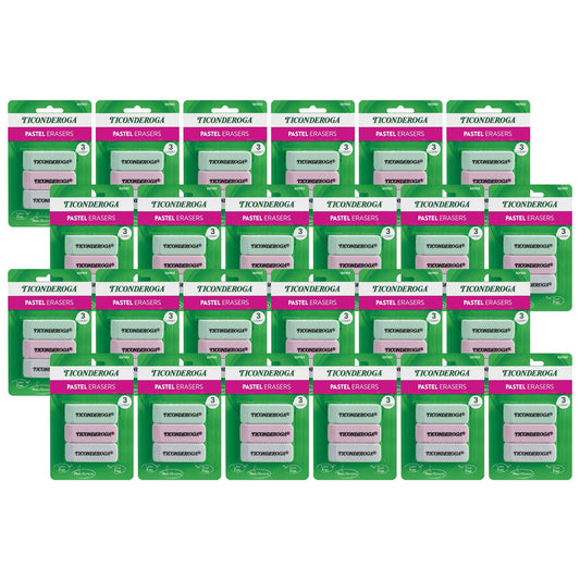 Pastel Wedge Eraser, 3 Per Pack, 24 Packs - Loomini