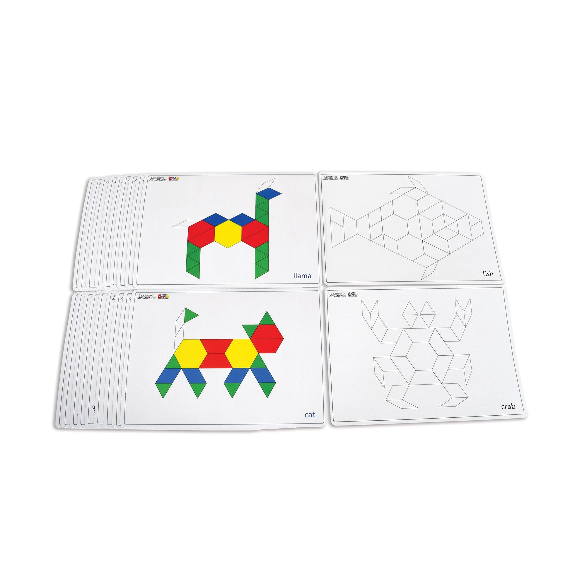 Pattern Block Cards - Set of 20 - Loomini