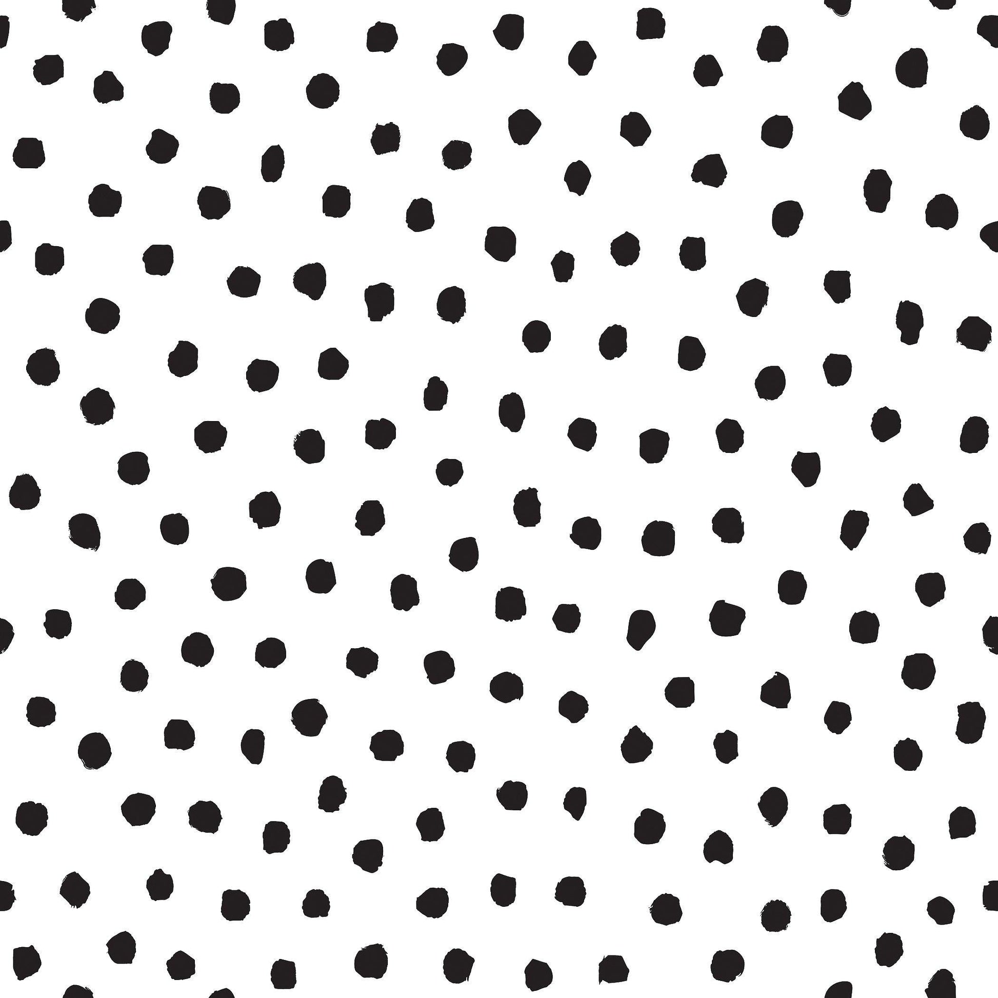 Peel and Stick Decorative Paper Roll, 17-1/2" x 10 ft, Black Painted Dots - Loomini