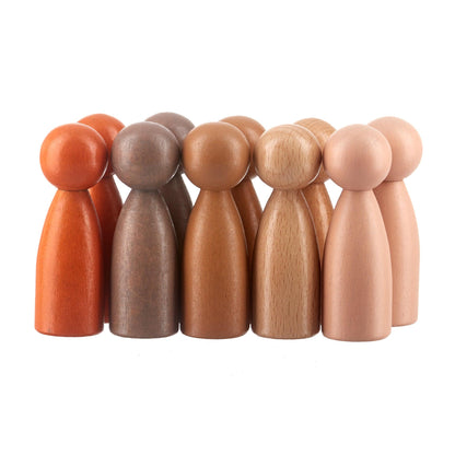 Peg People of the World Wooden People - Set of 10 - Ages 12m+ - Loomini