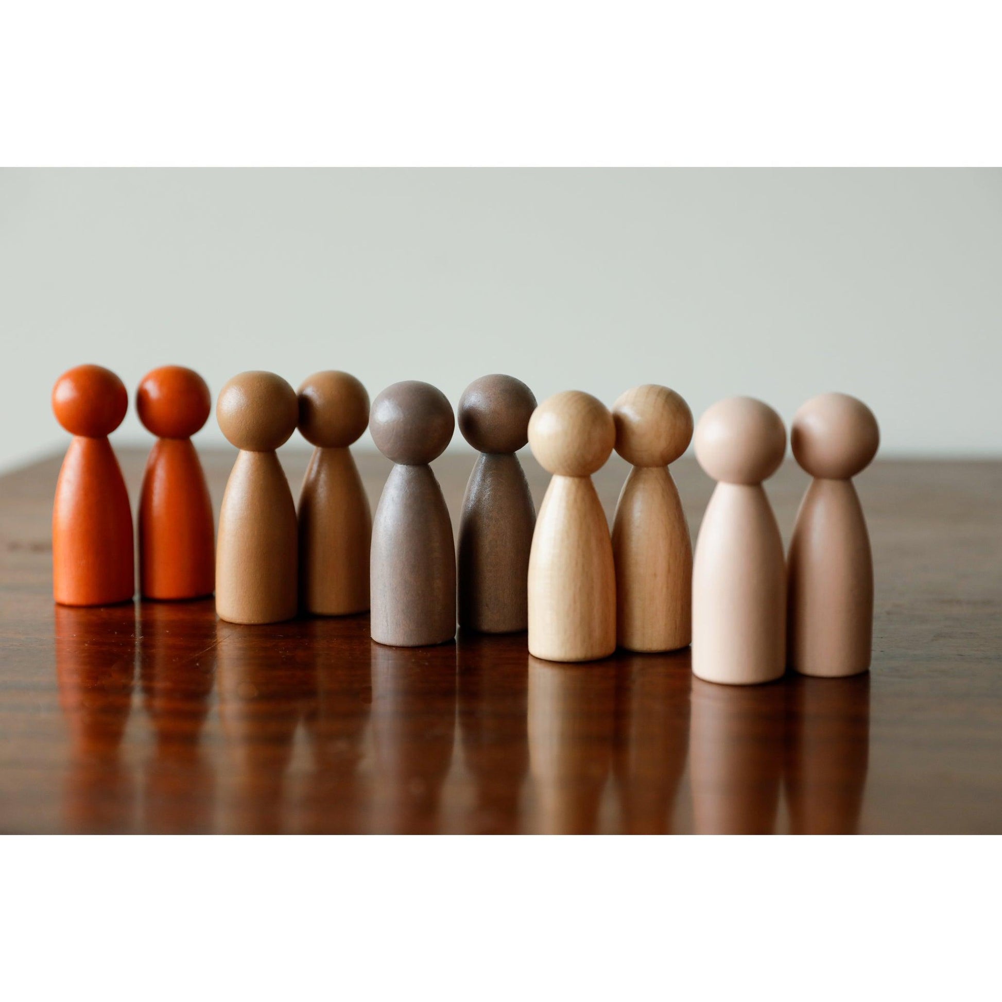 Peg People of the World Wooden People - Set of 10 - Ages 12m+ - Loomini