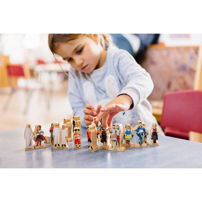 People Around the World Wooden Blocks - Set of 18 - Ages 1+ - Loomini