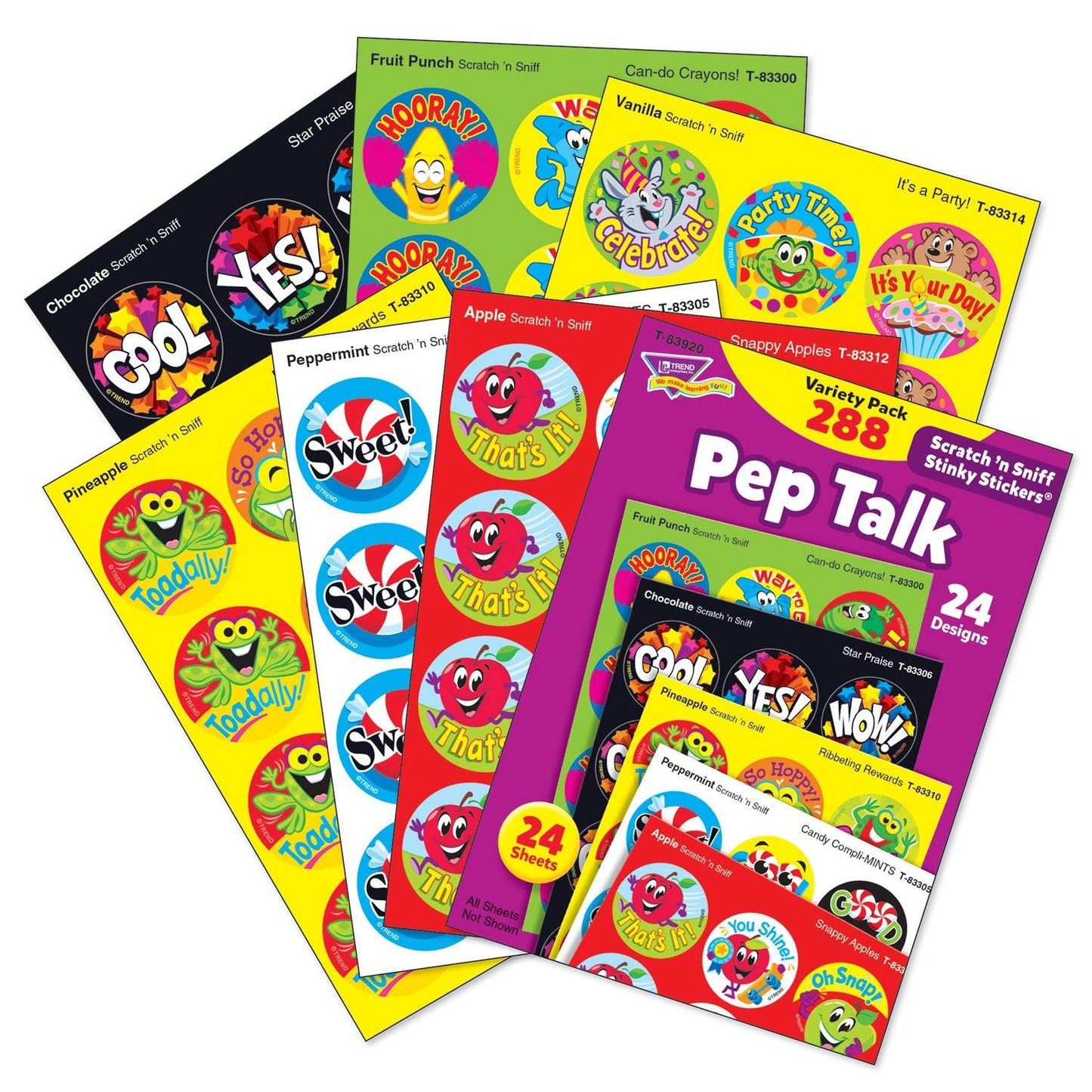 Pep Talk Stinky Stickers® Variety Pack, 288 Count Per Pack, 2 Packs - Loomini