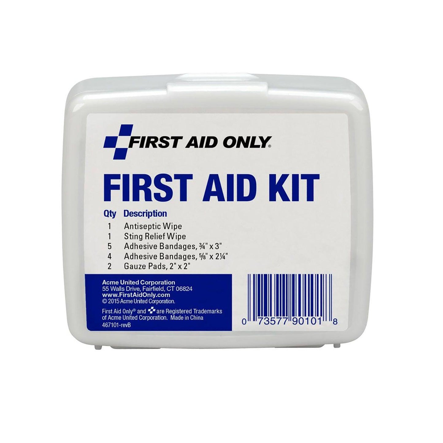 Personal 13-Piece First Aid Kit with Plastic Case, 6 Kits - Loomini