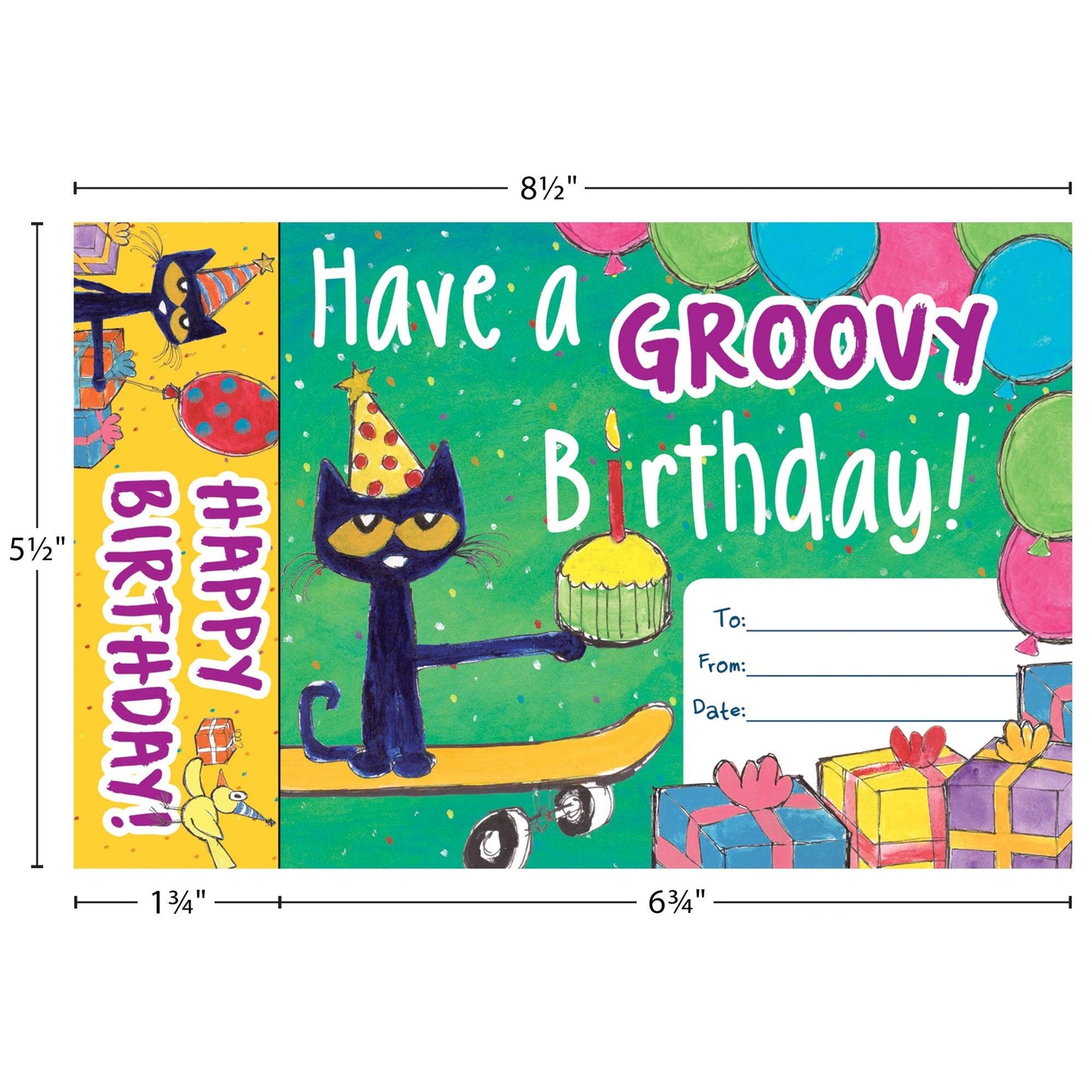 Pete the Cat Groovy Birthday Bookmark Awards, 30 Per Pack, 3 Packs - Loomini