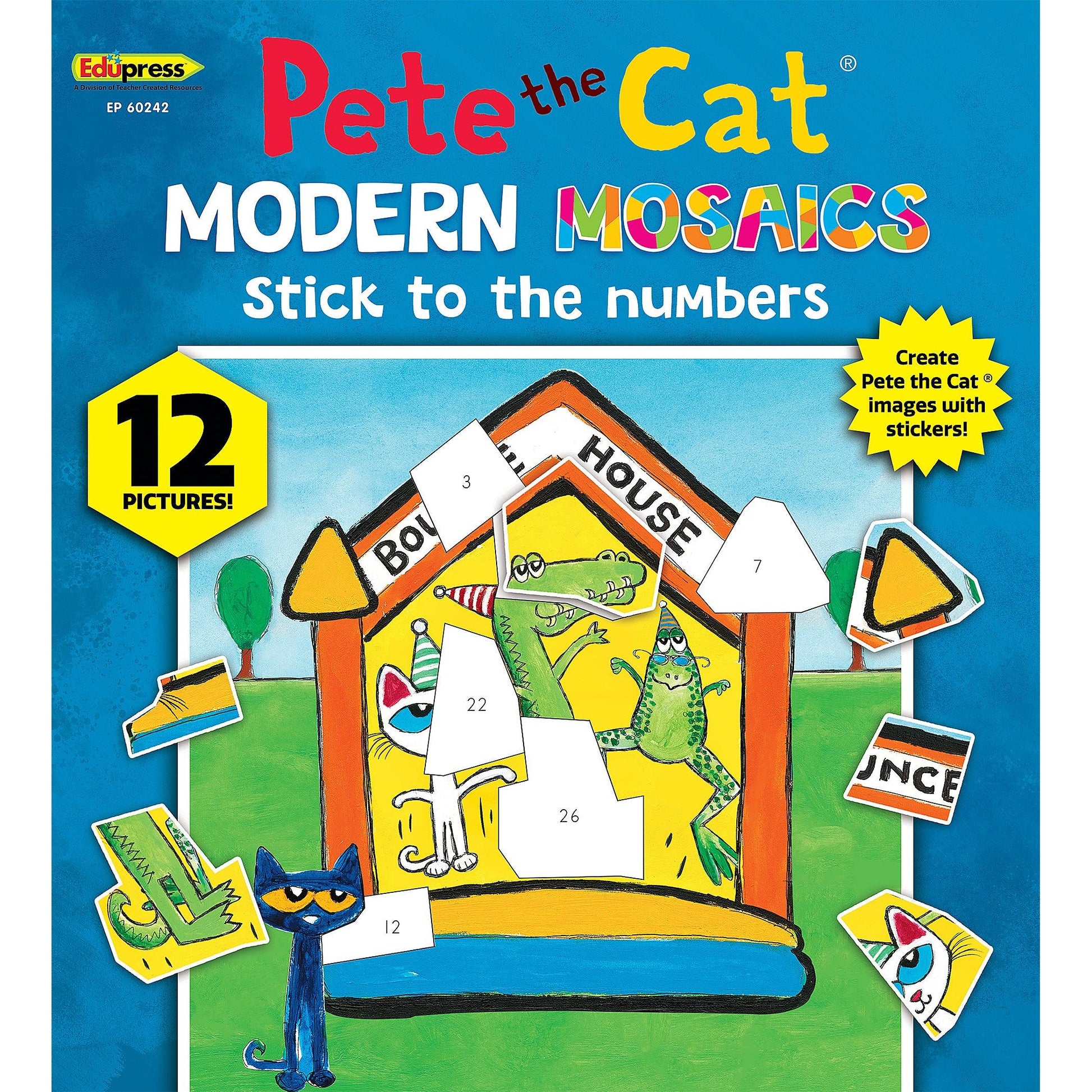 Pete The Cat Modern Mosaics Stick to the Numbers Activity Book, Pack of 2 - Loomini