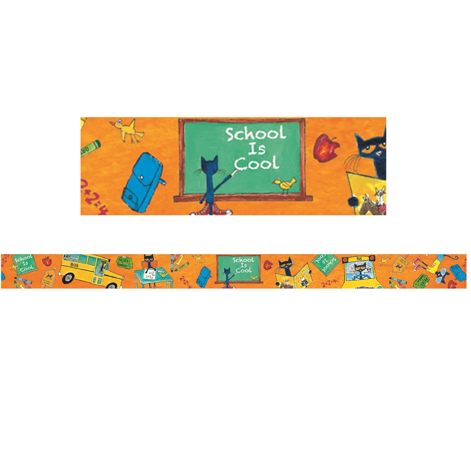 Pete the Cat® School is Cool Spotlight Border, 35 Feet Per Pack, 6 Packs - Loomini