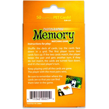 Pets Photographic Memory Matching Game, Pack of 3 - Loomini