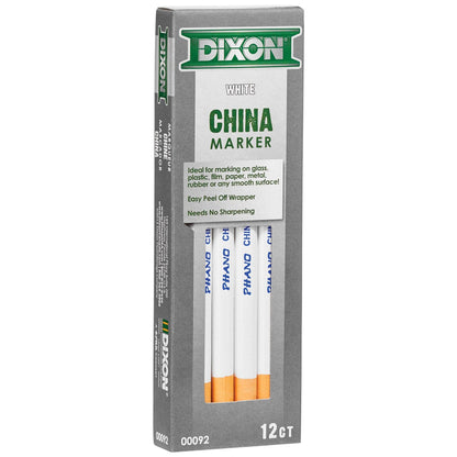 Phano China Markers, White, 12 Per Pack, 2 Packs - Loomini