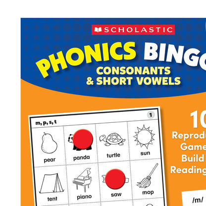 Phonics Bingo: Consonants & Short Vowels Activity Book - Loomini