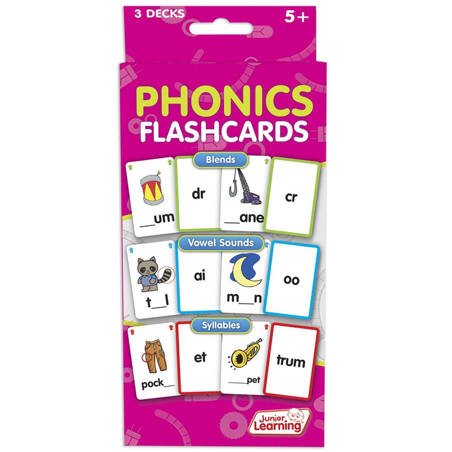 Phonics Flashcards, 3 Sets Per Pack, 3 Packs - Loomini