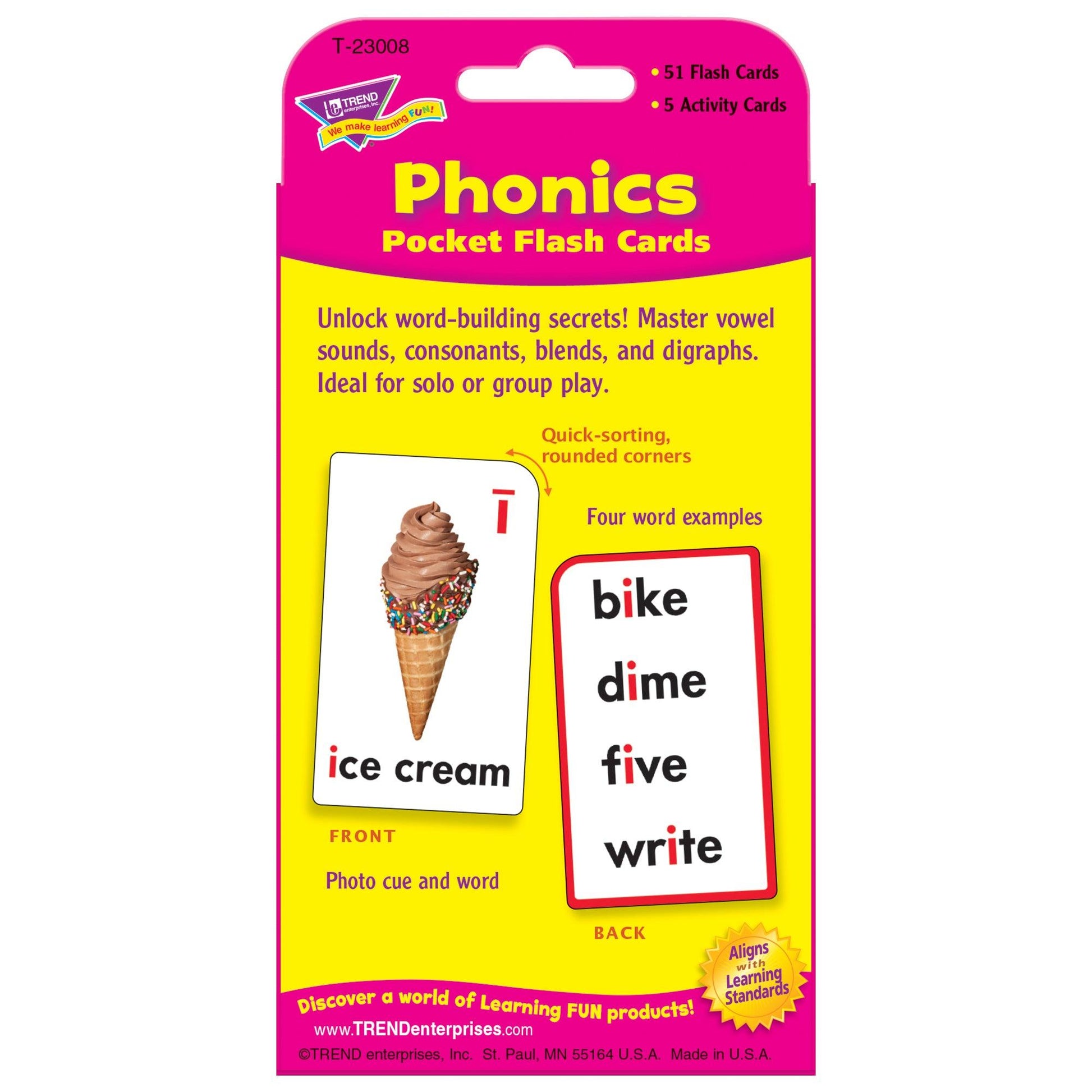 Phonics Pocket Flash Cards, 6 Packs - Loomini