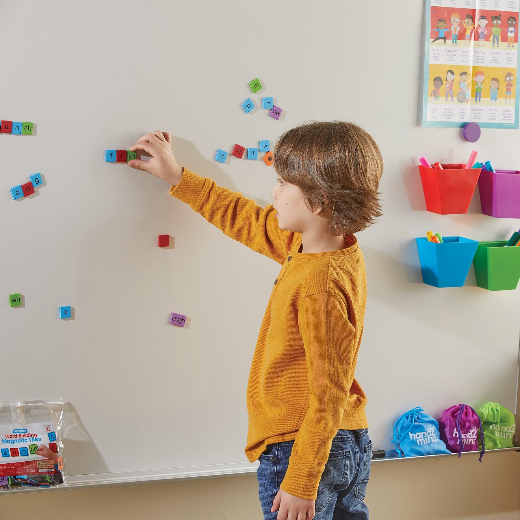 Phonics Word-Building Magnetic Tiles - Loomini