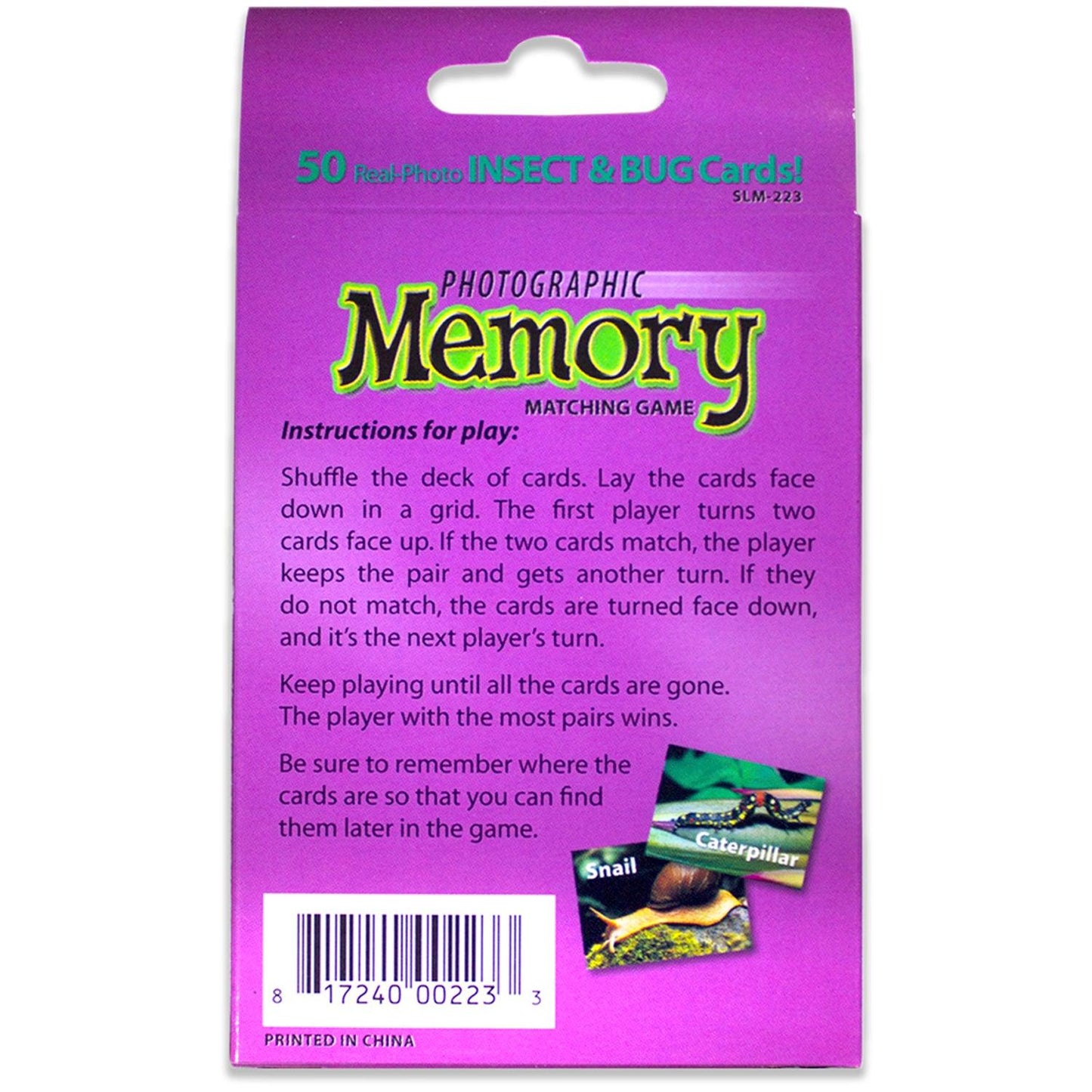 Photographic Memory Matching Game, Insects & Bugs, Pack of 3 - Loomini