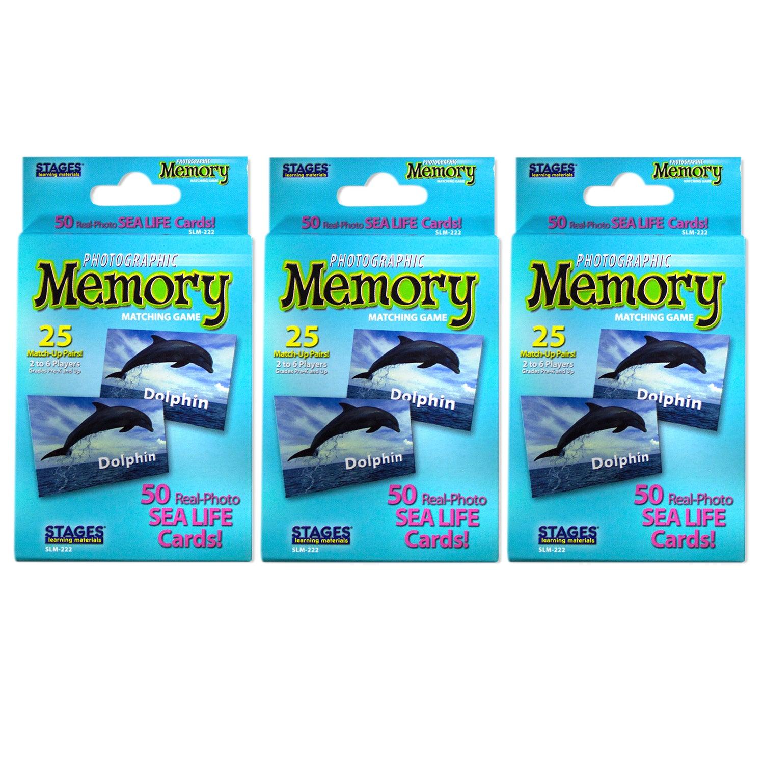 Photographic Memory Matching Game, Sea Life, Pack of 3 - Loomini