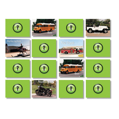 Photographic Memory Matching Game, Vehicles, Pack of 3 - Loomini